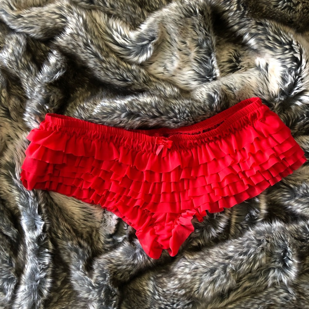 Red Ruffle Booty Shorts